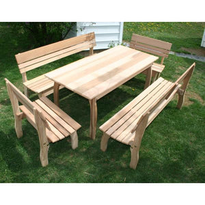 Creekvine Design Cedar Chickadee Dining Set Picnic Table 46 Inch / No