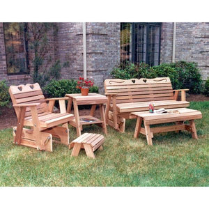 Creekvine Design Cedar Country Hearts Glider Collection Glider Unfinished