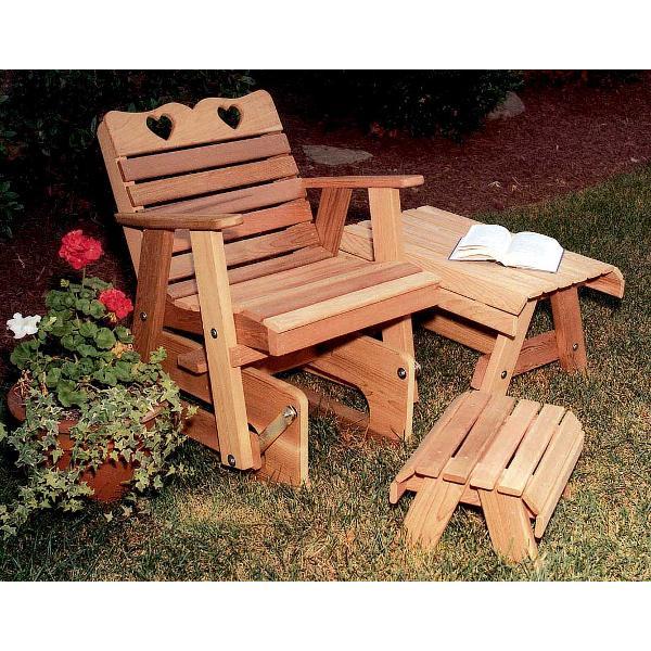 Creekvine Design Cedar Country Hearts Rocking Glider Chair Glider Unfinished