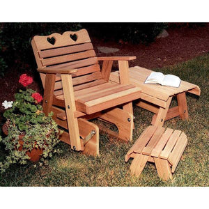Creekvine Design Cedar Country Hearts Rocking Glider Chair Glider Unfinished
