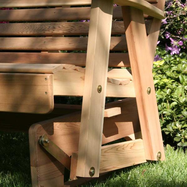 Creekvine Design Cedar Country Hearts Rocking Glider Chair Glider Unfinished