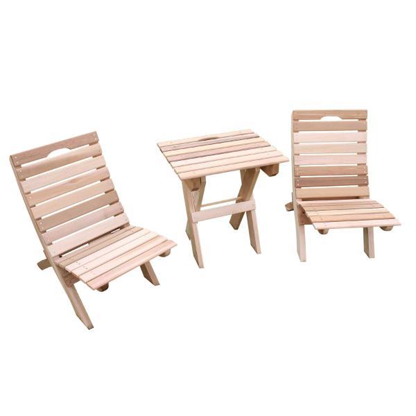 Creekvine Design Cedar Folding Travel Collection Outdoor Chairs Unfinished