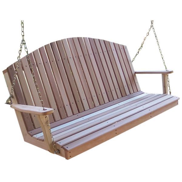 Creekvine Design Cedar Mountaintop Fanback Porch Swing Porch Swing 2 ft / Unfinished