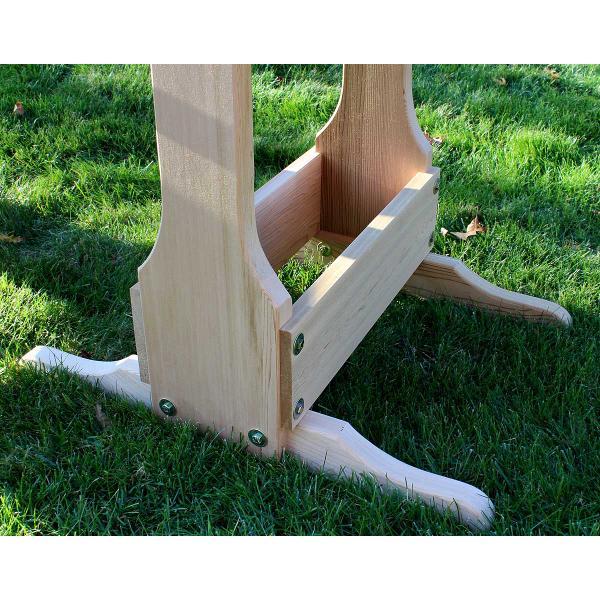 Creekvine Design Cedar Round Trestle Dining Set Picnic Table 35 Inch / Unfinished / No
