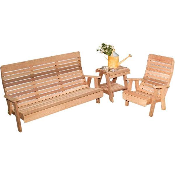 Creekvine Design Cedar Twin Ponds Bench &amp; Chair Collection Garden Benches Unfinished