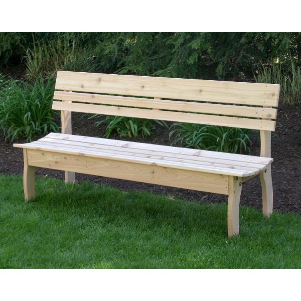 Creekvine Design Red Cedar Chickadee Backed Bench Garden Benches 32 Inch / Unfinished
