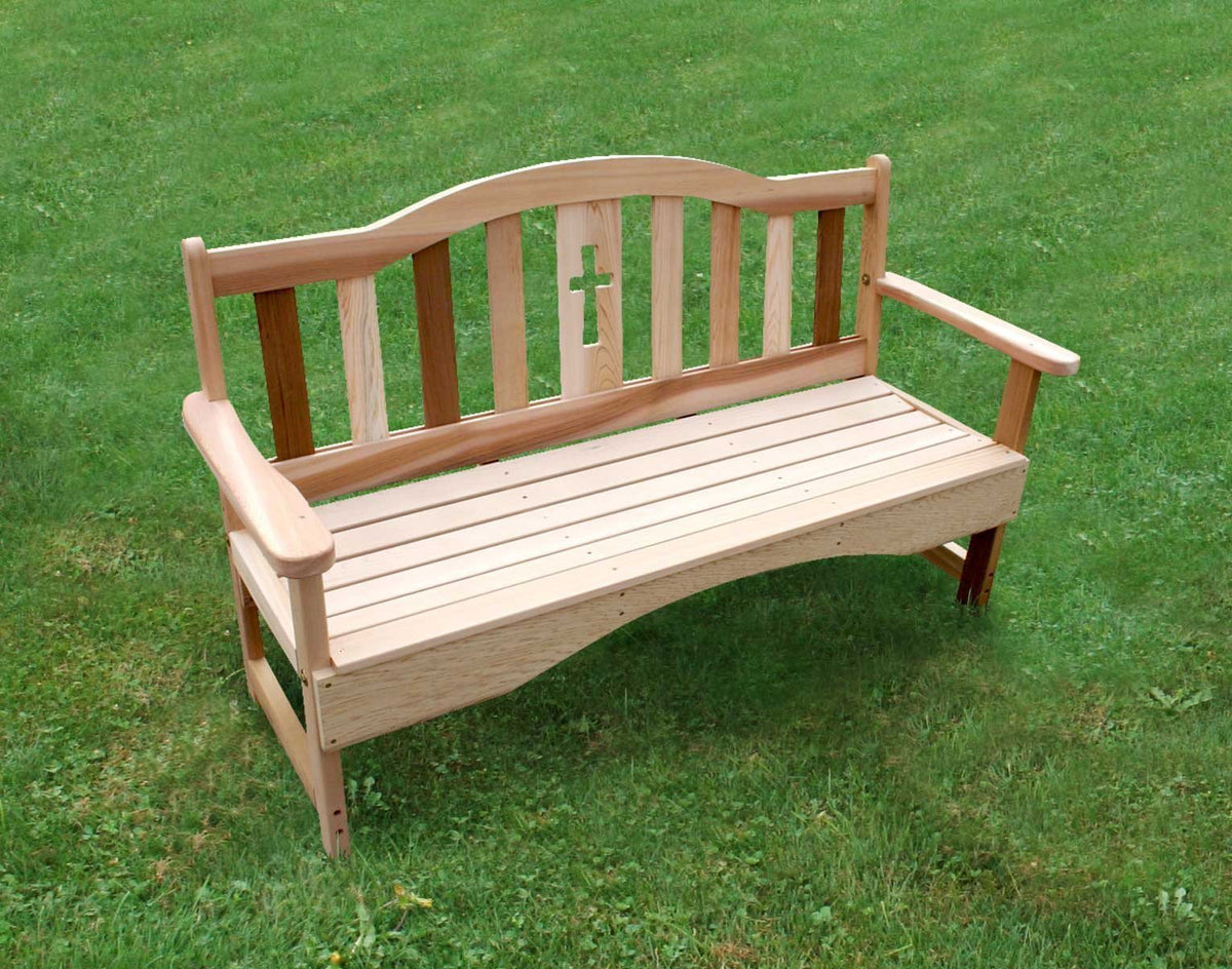 Creekvine Designs Cedar Holy Cross Garden Bench Garden Benches