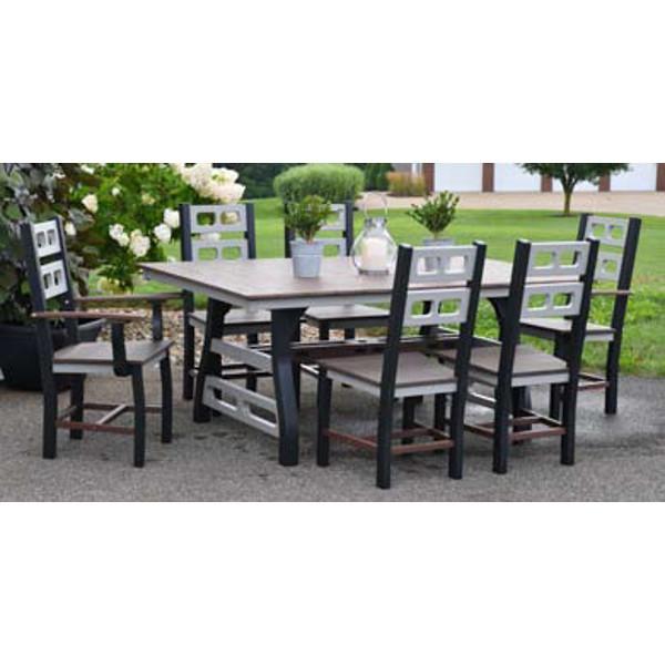 David Lewis 72” Manhattan Forge Dining Table Set With 4 Dining Chairs &amp; 2 Arm Chairs - The Charming Bench Company