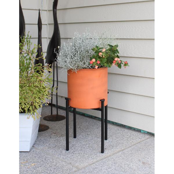 Eileen Planter with Steel Patina Pot Patina Pot