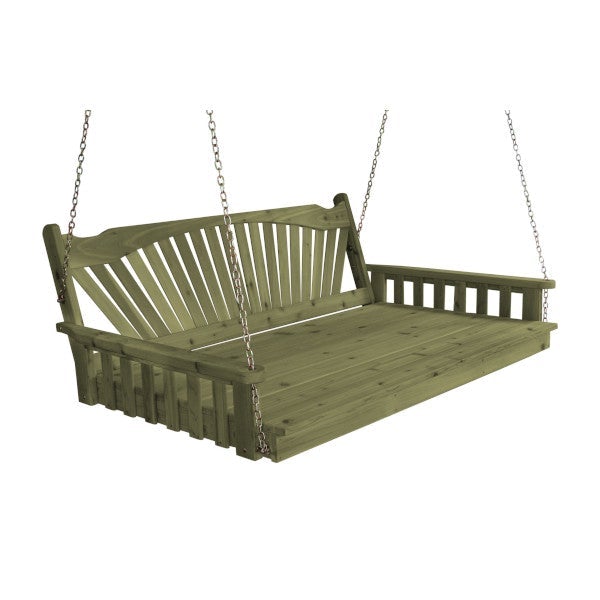 Fanback Red Cedar Swing Bed Porch Swing Bed