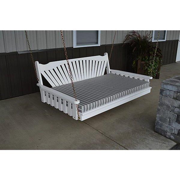 A &amp; L Furniture Fanback Yellow Pine 6ft Swing Bed Swing Beds 6ft / Unfinished / No