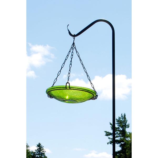 Fern Green Crackle Glass Birdbath Bowl Birdbath Bowl
