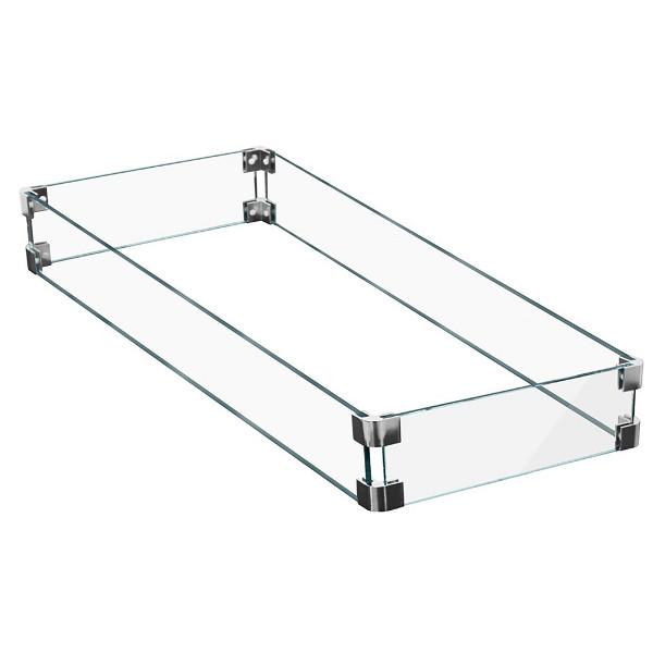 Fire Pit Rectangular Glass Wind Screen Fire Pits