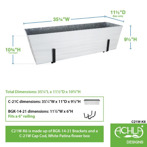Flower Box with Railing Brackets Railing Brackets