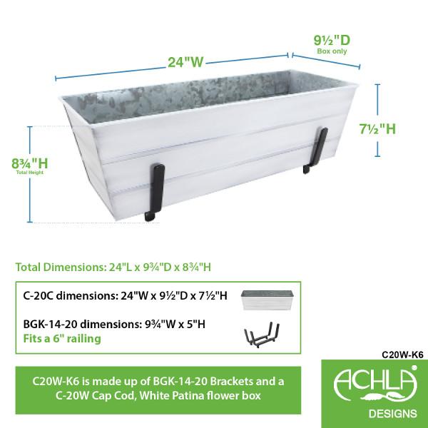 Flower Box with Railing Brackets Railing Brackets