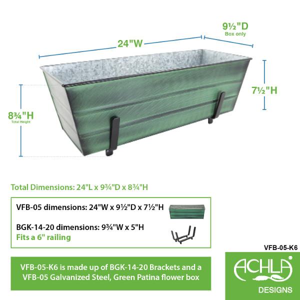 Flower Box with Railing Brackets Railing Brackets