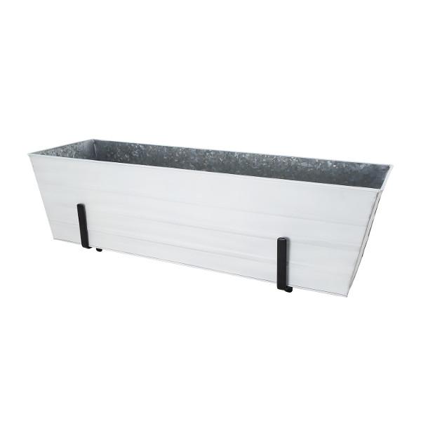 Flower Box with Railing Brackets Railing Brackets Large / White