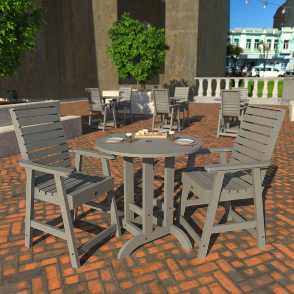 Glennville 3pc Round Counter Dining Set Dining Set
