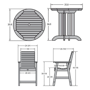 Glennville 3pc Round Counter Dining Set Dining Set