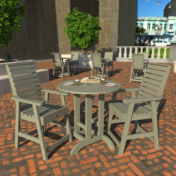 Glennville 3pc Round Counter Dining Set Dining Set