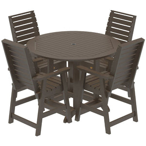 Glennville 5pc Round Counter Dining Set Dining Set Weathered Acorn