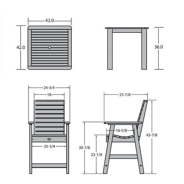 Glennville 5pc Square Counter Dining Set Dining Set