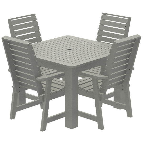 Glennville 5pc Square Dining Set Dining Set Coastal Teak