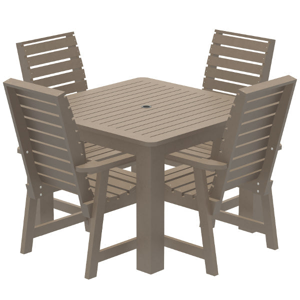 Glennville 5pc Square Dining Set Dining Set Woodland Brown