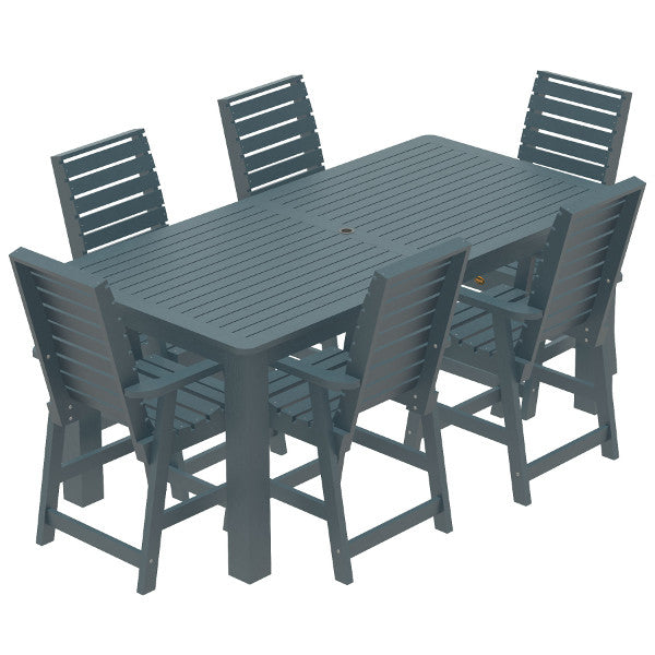 Glennville 7pc 42x84 Counter Dining Set Dining Set Nantucket Blue
