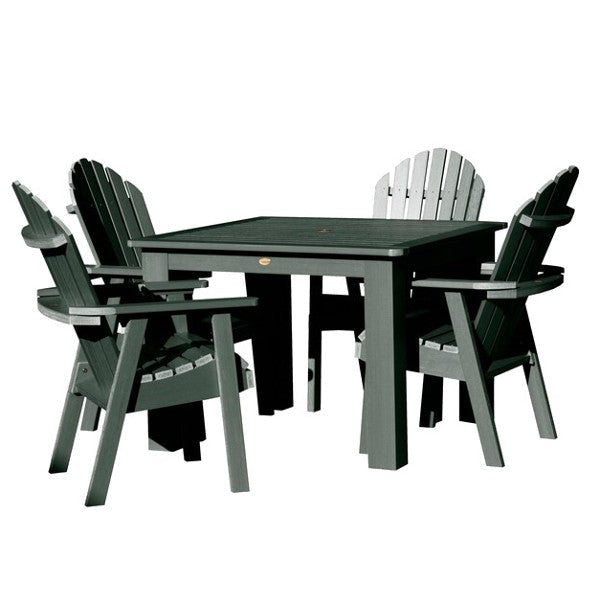 Hamilton Adirondack 5pc Square Outdoor Dining Set Dining Set Charleston Green