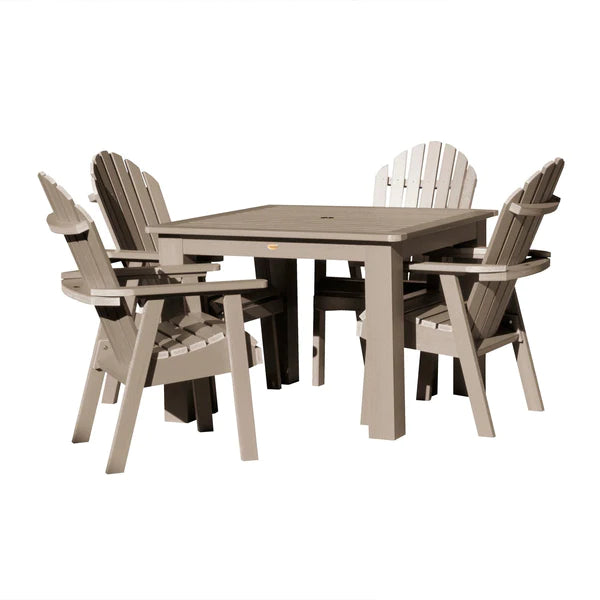 Hamilton Adirondack 5pc Square Outdoor Dining Set Dining Set Woodland Brown