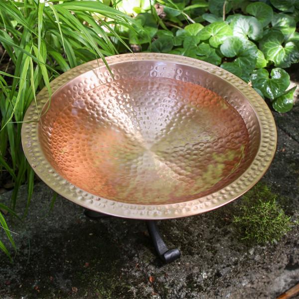 Hammered Solid Copper Birdbath Birdbath