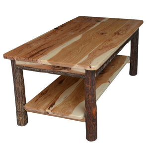 Hickory Solid Wood Coffee Table with Shelf Coffee Table