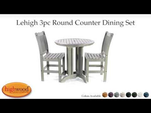 Lehigh 3pc Round Counter Height Outdoor Patio Dining Set