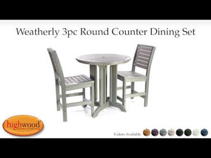 Outdoor Weatherly 3pc Round Counter Height Dining Set