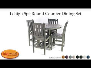 Lehigh 5pc Round Counter Height Recycled Plastic Outdoor Dining Set