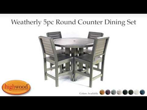 Weatherly Outdoor 5pc Round Counter Dining Set