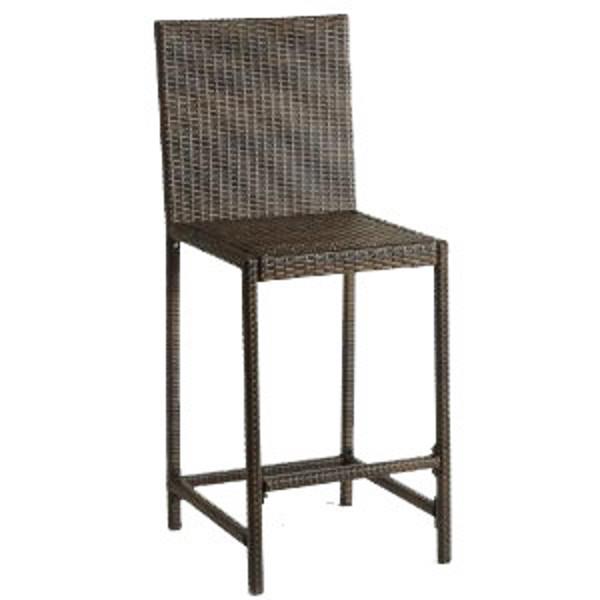 Indoor/Outdoor Dark Brown Bar Height Armless Chair Patio Set