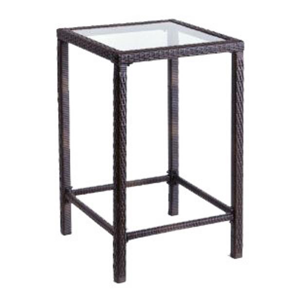 Indoor/Outdoor Dark Brown Bar Height Armless Wicker Bistro Patio Set Patio Set