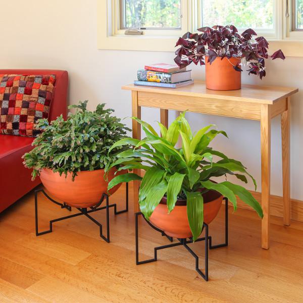 Jane Planters with Steel Patina Bowls Planters with Bowls