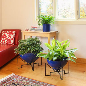 Jane Planters with Steel Patina Bowls Planters with Bowls
