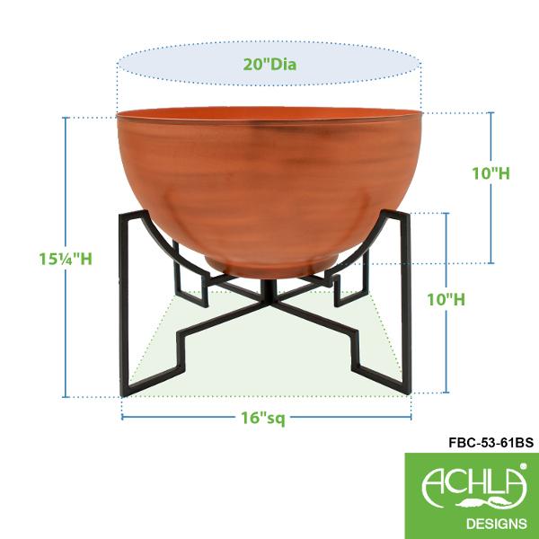 Jane Planters with Steel Patina Bowls Planters with Bowls