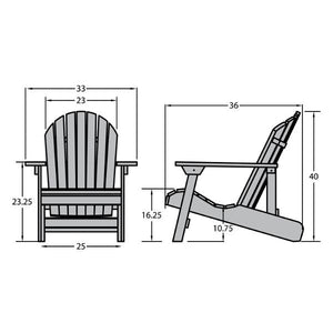 King Hamilton Folding & Reclining Adirondack Outdoor Chair Patio Chair