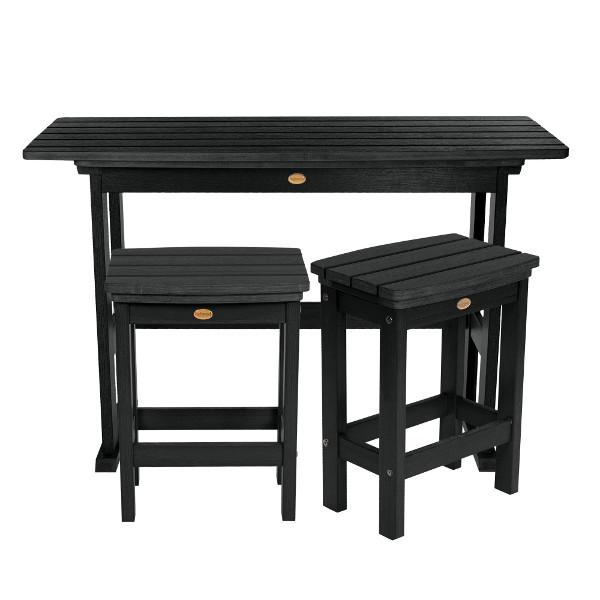 Lehigh 3pc Counter Height Balcony Set Conversation Set Black