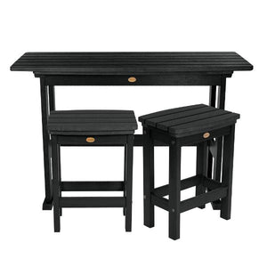 Lehigh 3pc Counter Height Balcony Set Conversation Set Black