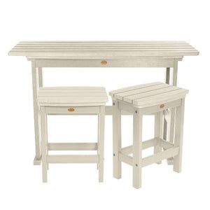 Lehigh 3pc Counter Height Balcony Set Conversation Set Whitewash