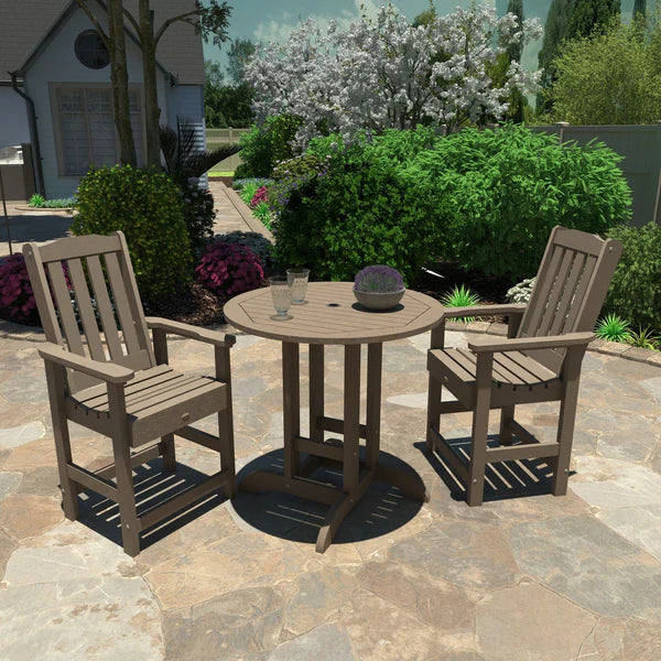 Lehigh 3pc Round Counter Height Outdoor Patio Dining Set Dining Set