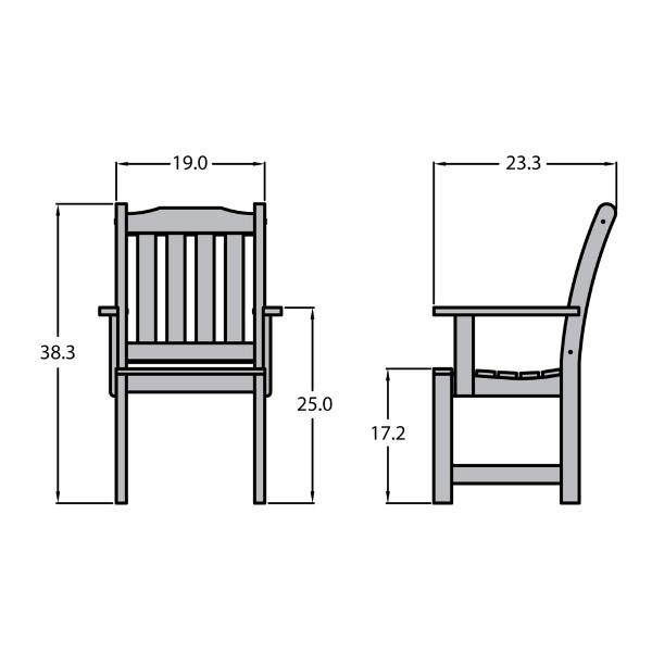 Lehigh Recycled Plastic Outdoor Dining Armchair Dining Chair