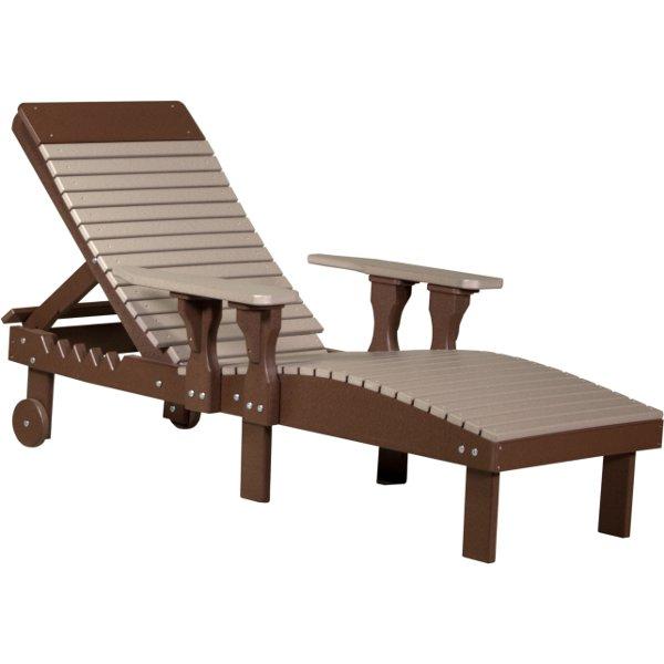 Lounge Chair Lounge Weatherwood &amp; Chestnut Brown