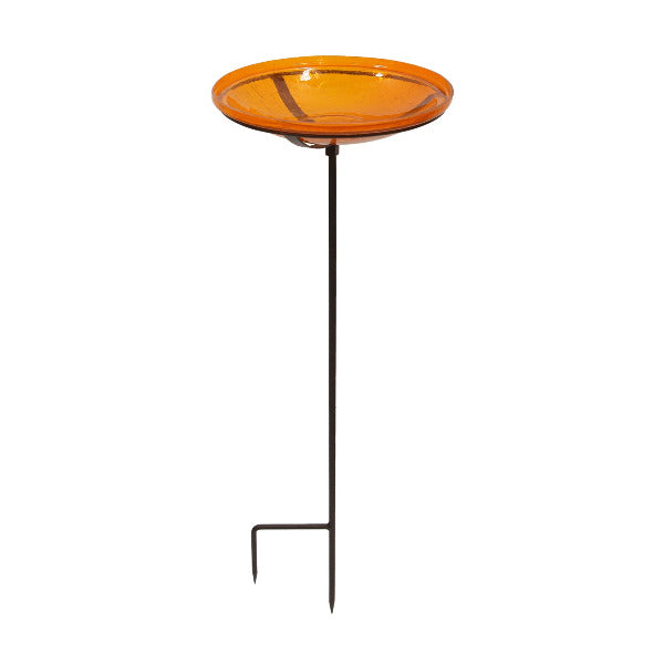 Mandarin Crackle Glass Birdbath Bowl Birdbath Bowl